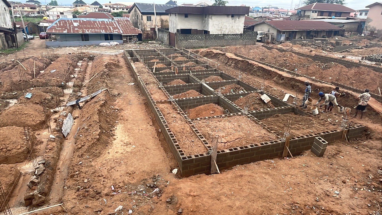 Reinforced concrete works in progress